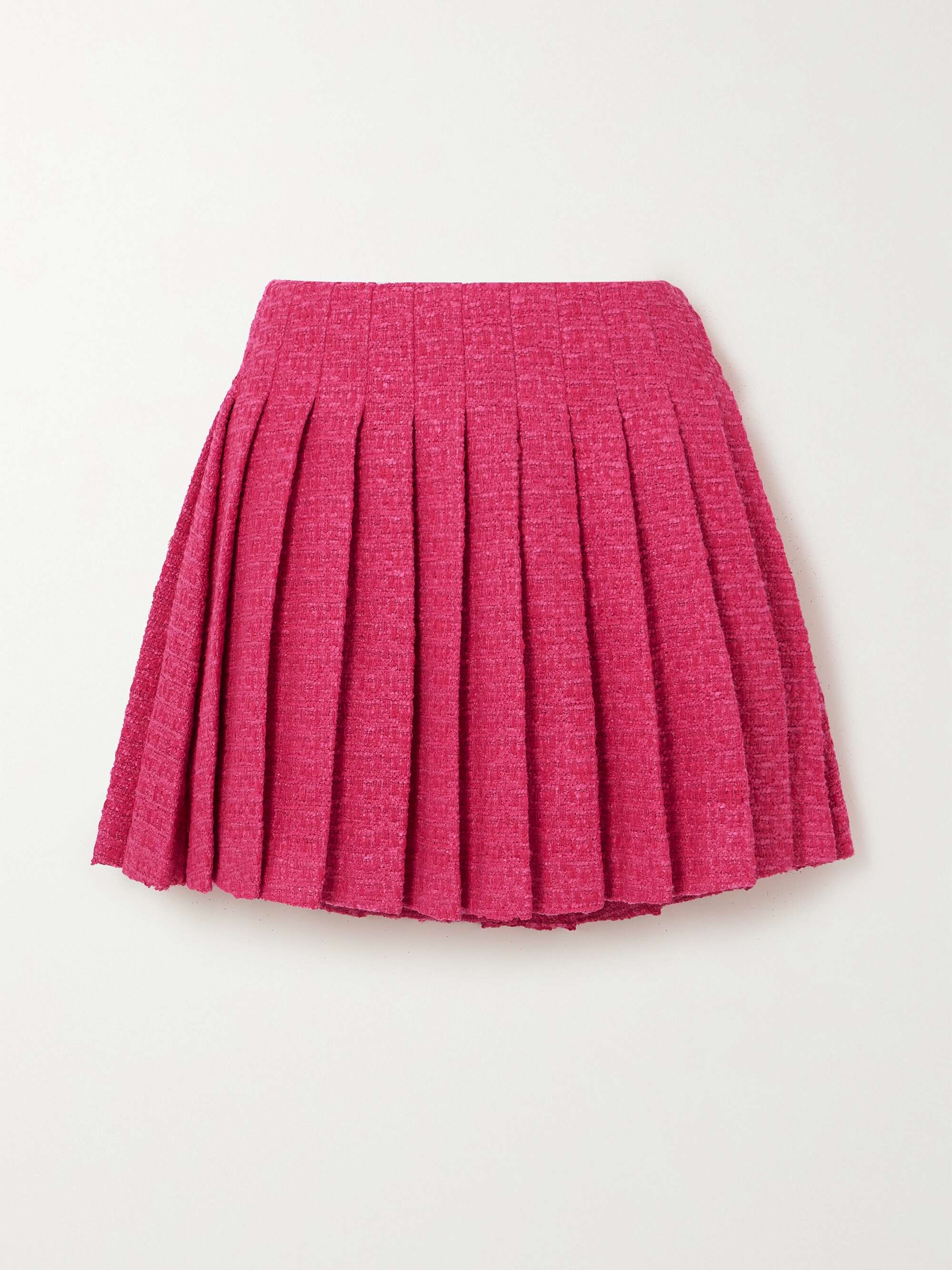 SELF-PORTRAIT Pleated bouclé mini skirt | NET-A-PORTER