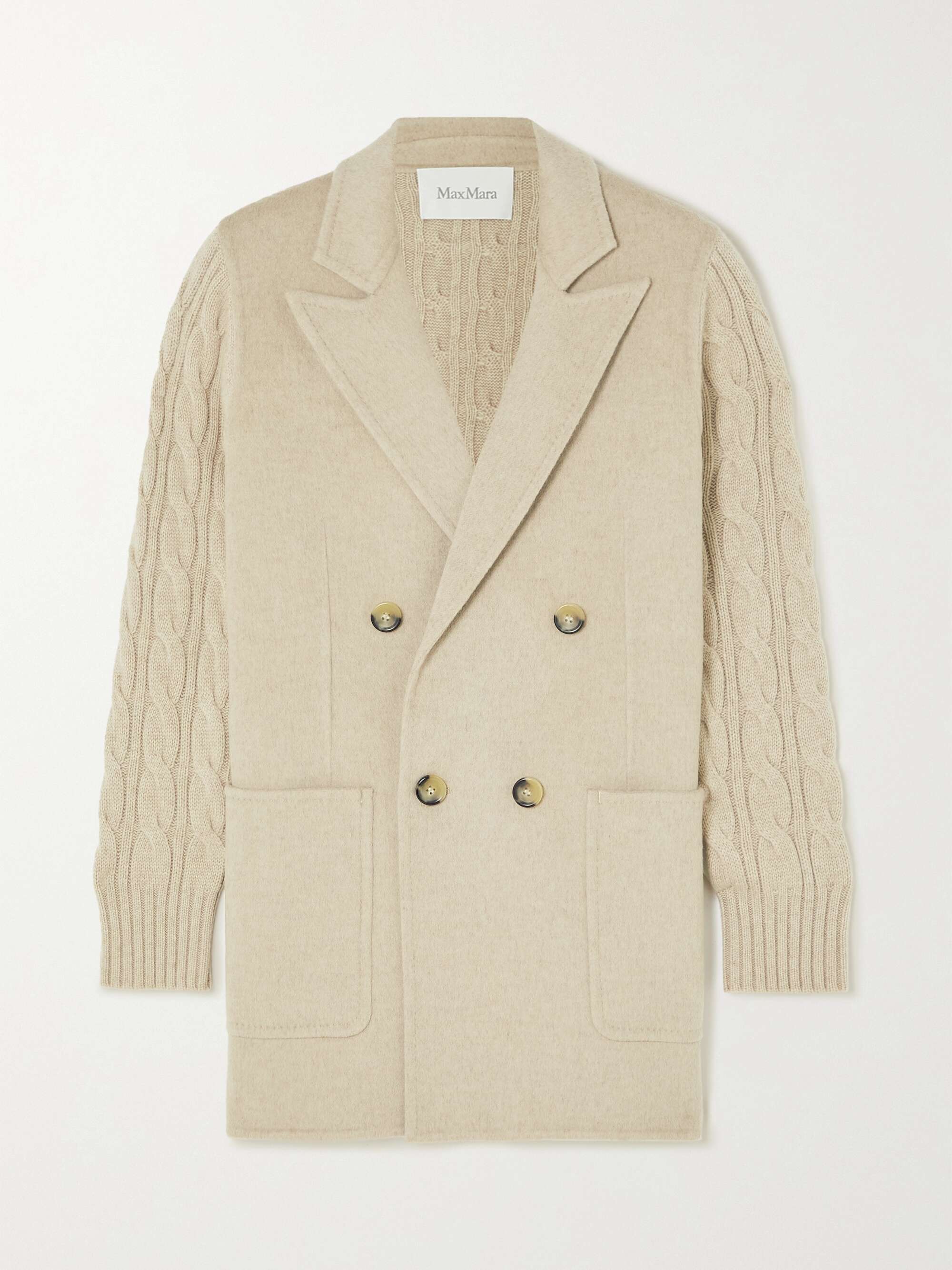 MAX MARA Dalida cable-knit wool and cashmere-blend jacket | NET-A