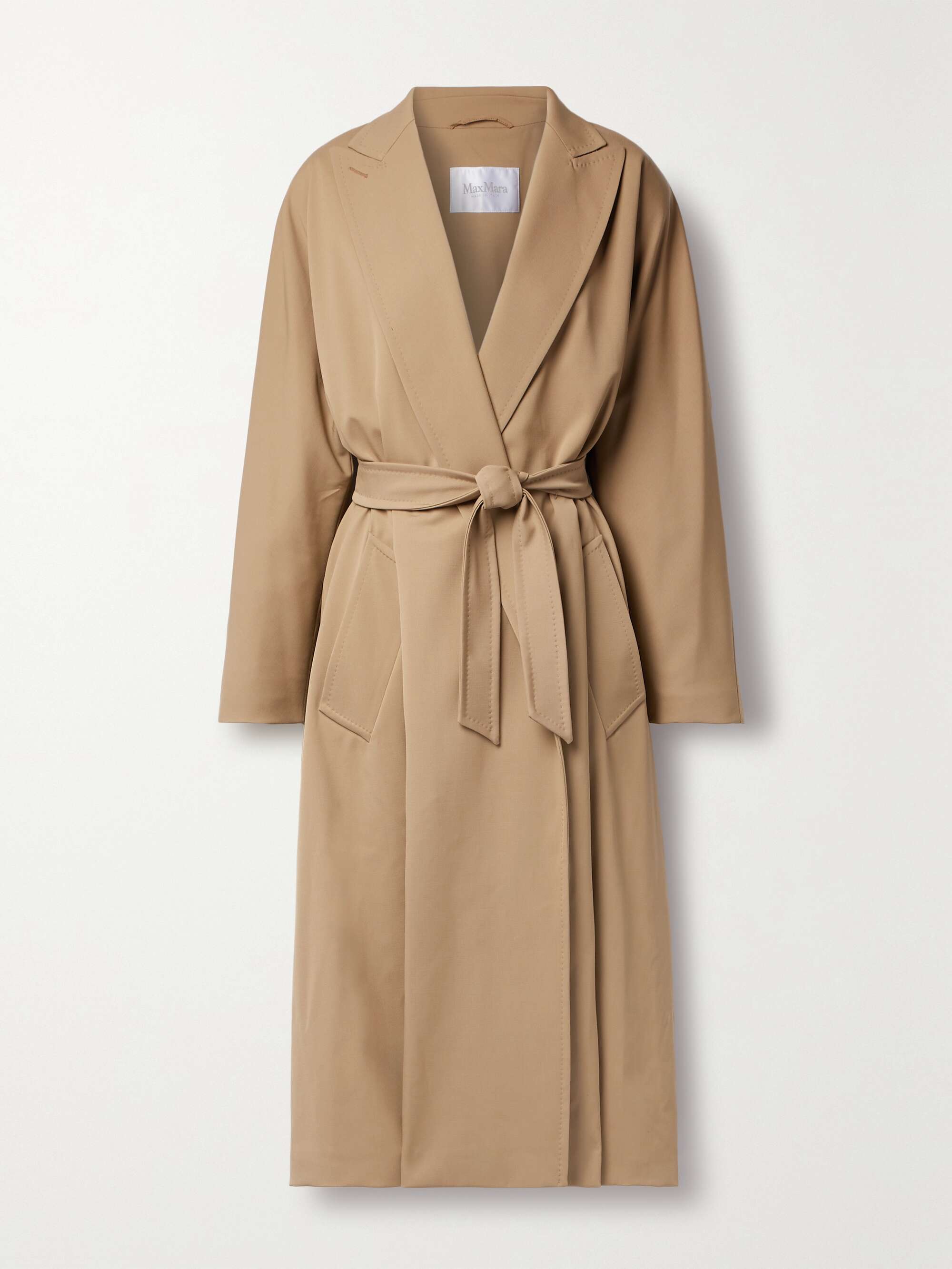 MAX MARA Ottico belted wool-blend gabardine trench coat | NET-A-PORTER