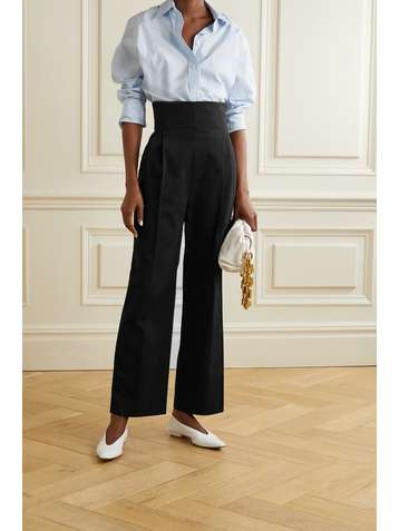 ALAÏA High-rise cotton-gabardine straight-leg pants