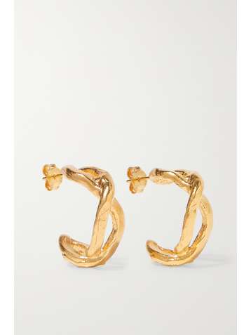ALIGHIERI The Orbit Of The Writer gold-plated hoop earrings