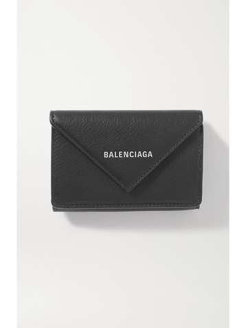 BALENCIAGA Portefeuille en cuir texturé imprimé Papier Mini