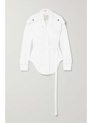 BOTTEGA VENETA Belted cotton-poplin shirt