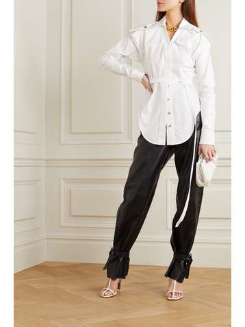 BOTTEGA VENETA Belted cotton-poplin shirt
