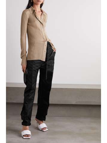 BOTTEGA VENETA Satin-gabardine straight-leg cargo pants