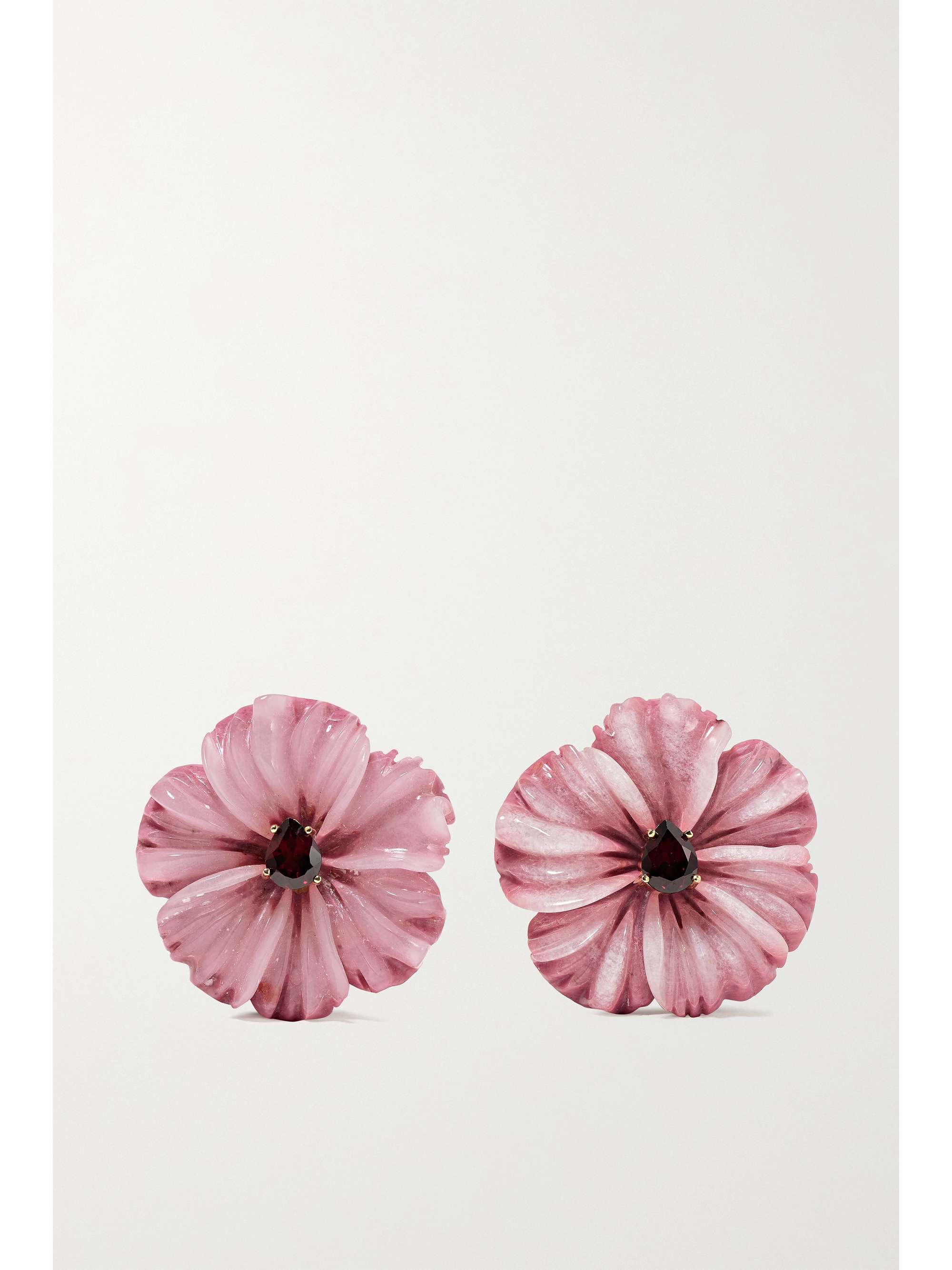 CASA CASTRO 18-karat gold, quartzite and rhodolite earrings