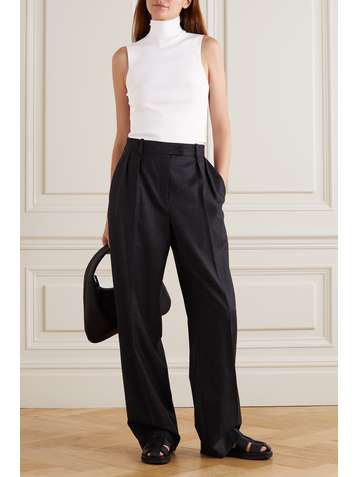 THE ROW Desio ribbed silk turtleneck top