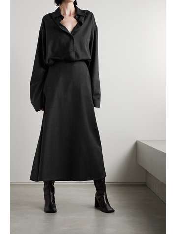THE ROW Jupe midi en flanelle de laine Tinna
