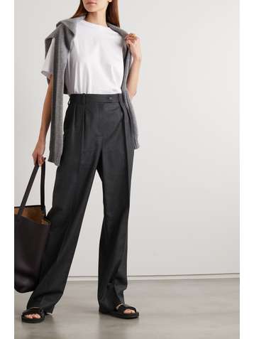 THE ROW Pantalon large en flanelle de laine vierge à plis Randa