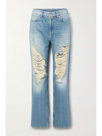 TRE BY NATALIE RATABESI The Sasha distressed high-rise straight-leg jeans