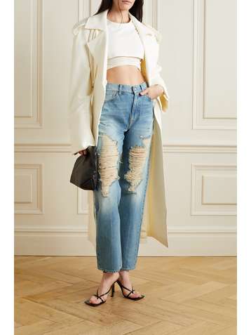 TRE BY NATALIE RATABESI The Sasha distressed high-rise straight-leg jeans