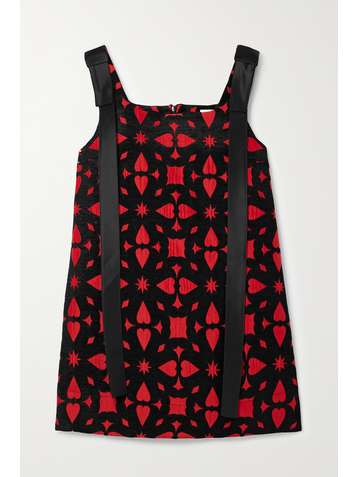 MINJUKIM Bow-embellished jacquard mini dress