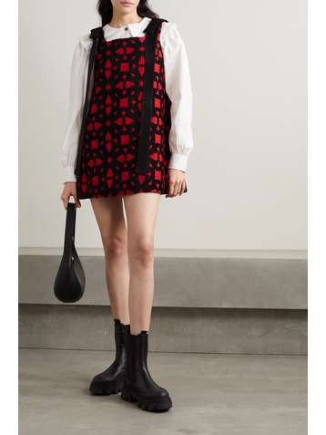 MINJUKIM Bow-embellished jacquard mini dress