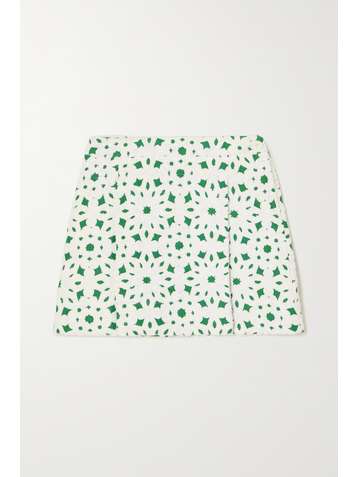 MINJUKIM Mini-jupe en bouclé jacquard à plis effet portefeuille