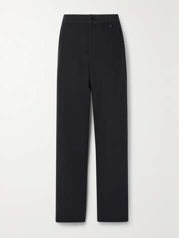COMMISSION Tennis striped stretch-crepe track pants