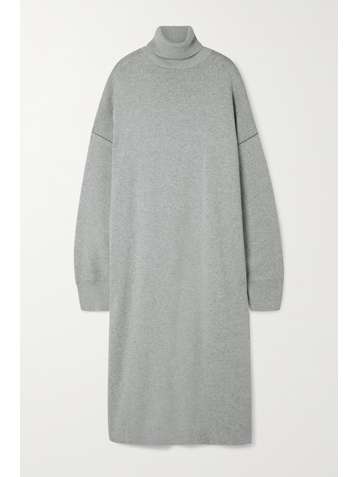 PROENZA SCHOULER WHITE LABEL Oversized cotton-blend turtleneck midi dress