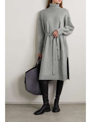 PROENZA SCHOULER WHITE LABEL Oversized cotton-blend turtleneck midi dress