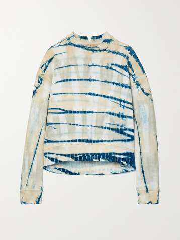 PROENZA SCHOULER WHITE LABEL Tie-dyed cotton-blend jersey sweatshirt