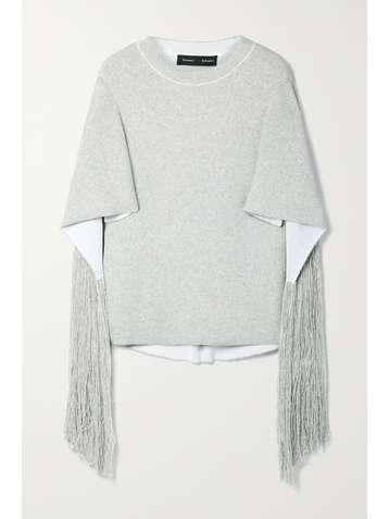 PROENZA SCHOULER Cape-effect fringed cotton-blend sweater