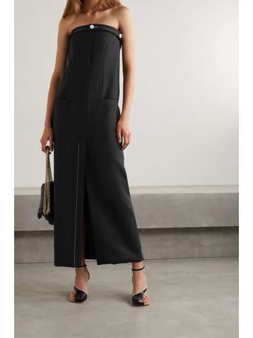 PROENZA SCHOULER Robe longue bustier en laine mélangée à surpiqûres