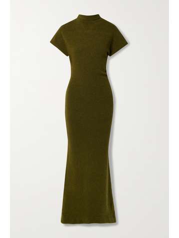 PROENZA SCHOULER Robe longue asymétrique en laine mérinos mélangée