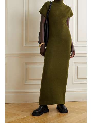 PROENZA SCHOULER Robe longue asymétrique en laine mérinos mélangée