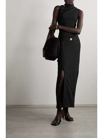 PROENZA SCHOULER Robe midi portefeuille en crêpe stretch