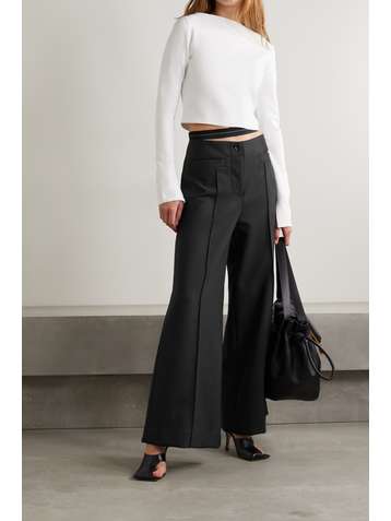 PROENZA SCHOULER Pantalon large en laine mélangée à découpe