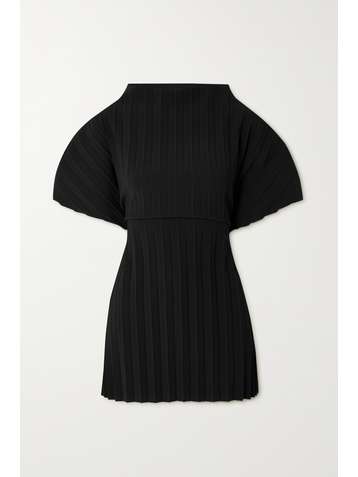 A.W.A.K.E. MODE Cutout pleated stretch-crepe top