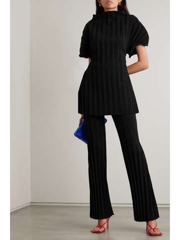 A.W.A.K.E. MODE Cutout pleated stretch-crepe top