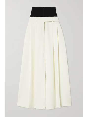 A.W.A.K.E. MODE Paneled pleated stretch-cady maxi skirt