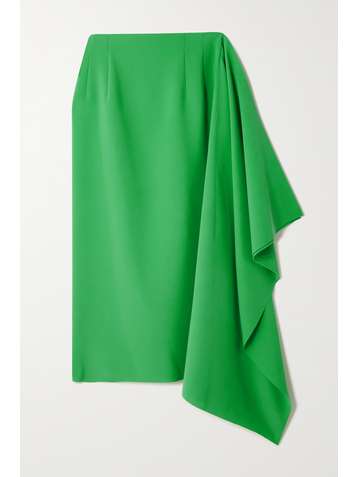 A.W.A.K.E. MODE Asymmetric draped crepe midi skirt