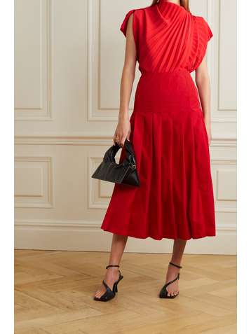 A.W.A.K.E. MODE Asymmetric pleated stretch-cady top
