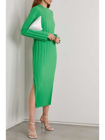 A.W.A.K.E. MODE Pleated stretch-cady midi dress