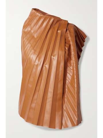 A.W.A.K.E. MODE Pleated faux leather top