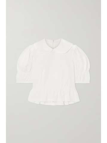 COMME DES GARÇONS GIRL Verkürzte Bluse aus Baumwollpopeline mit Schößchen
