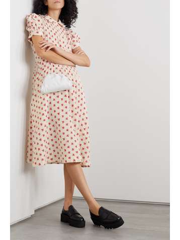 COMME DES GARÇONS GIRL Embroidered wool midi dress
