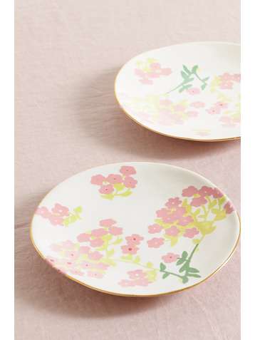 BERNADETTE Set of two 19cm gold-plated ceramic side plates