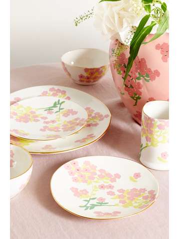 BERNADETTE Set of two 19cm gold-plated ceramic side plates