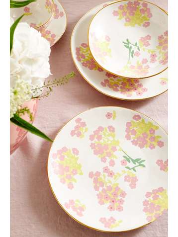 BERNADETTE Set of two 29cm gold-plated ceramic dinner plates
