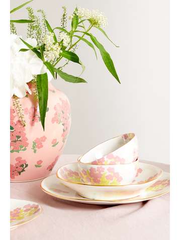 BERNADETTE Set of two 13cm small gold-plated ceramic bowls
