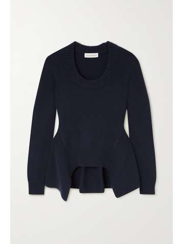 ALEXANDER MCQUEEN Asymmetric ribbed cashmere sweater