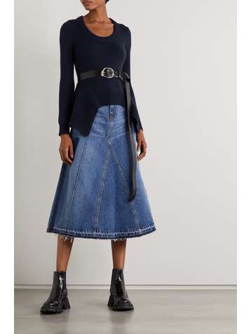 ALEXANDER MCQUEEN Asymmetric ribbed cashmere sweater