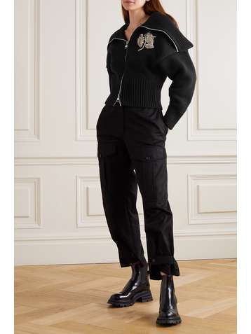 ALEXANDER MCQUEEN Verzierter Cardigan aus einer Woll-Kaschmirmischung