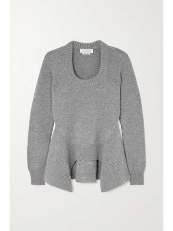 ALEXANDER MCQUEEN Asymmetric ribbed cashmere sweater
