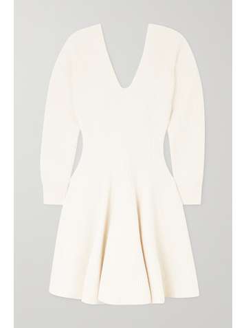 ALEXANDER MCQUEEN Ribbed wool and cashmere-blend mini dress
