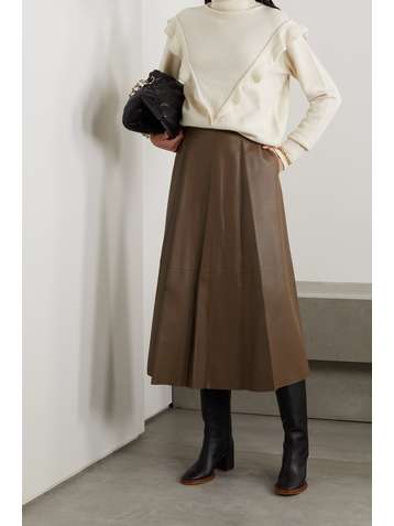 CHLOÉ + NET SUSTAIN ruffled recycled cashmere turtleneck sweater
