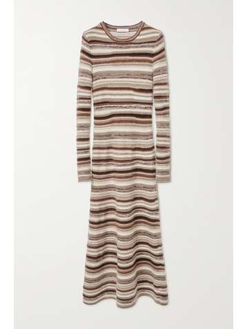 CHLOÉ + NET SUSTAIN striped recycled cashmere-blend maxi dress