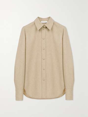 CHLOÉ + NET SUSTAIN wool and cashmere-blend shirt