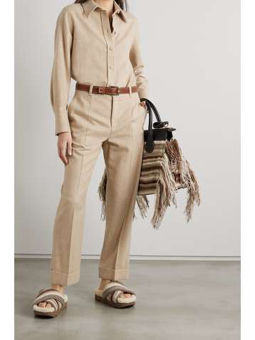 CHLOÉ + NET SUSTAIN wool and cashmere-blend shirt